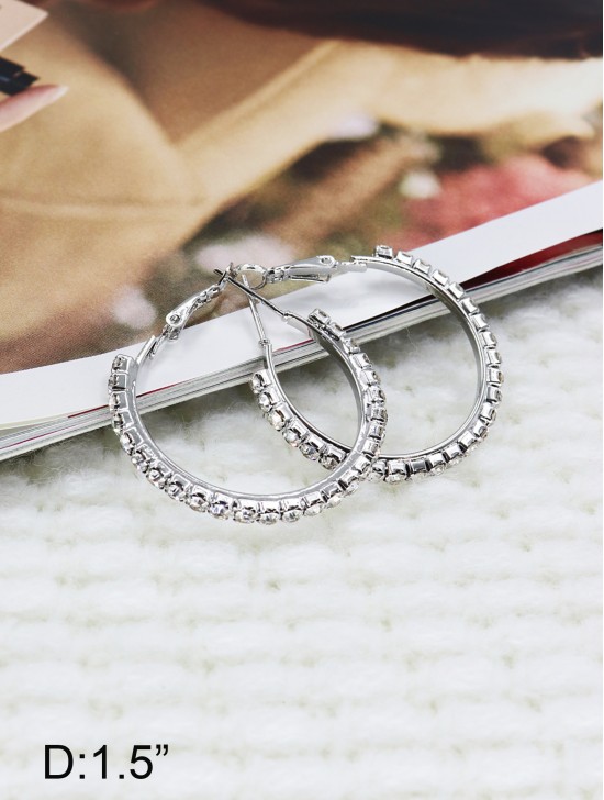 Rhinestone Big Hoop Earrings 